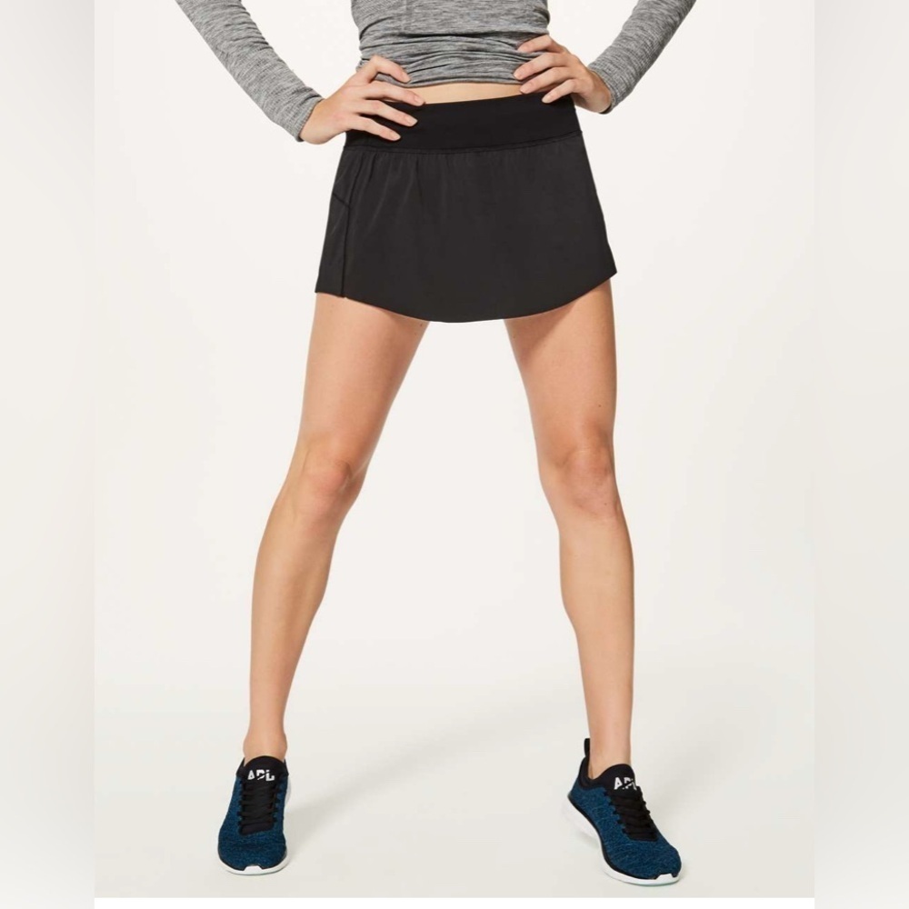 Lululemon Final Lap Black Skirt Skort Size 12